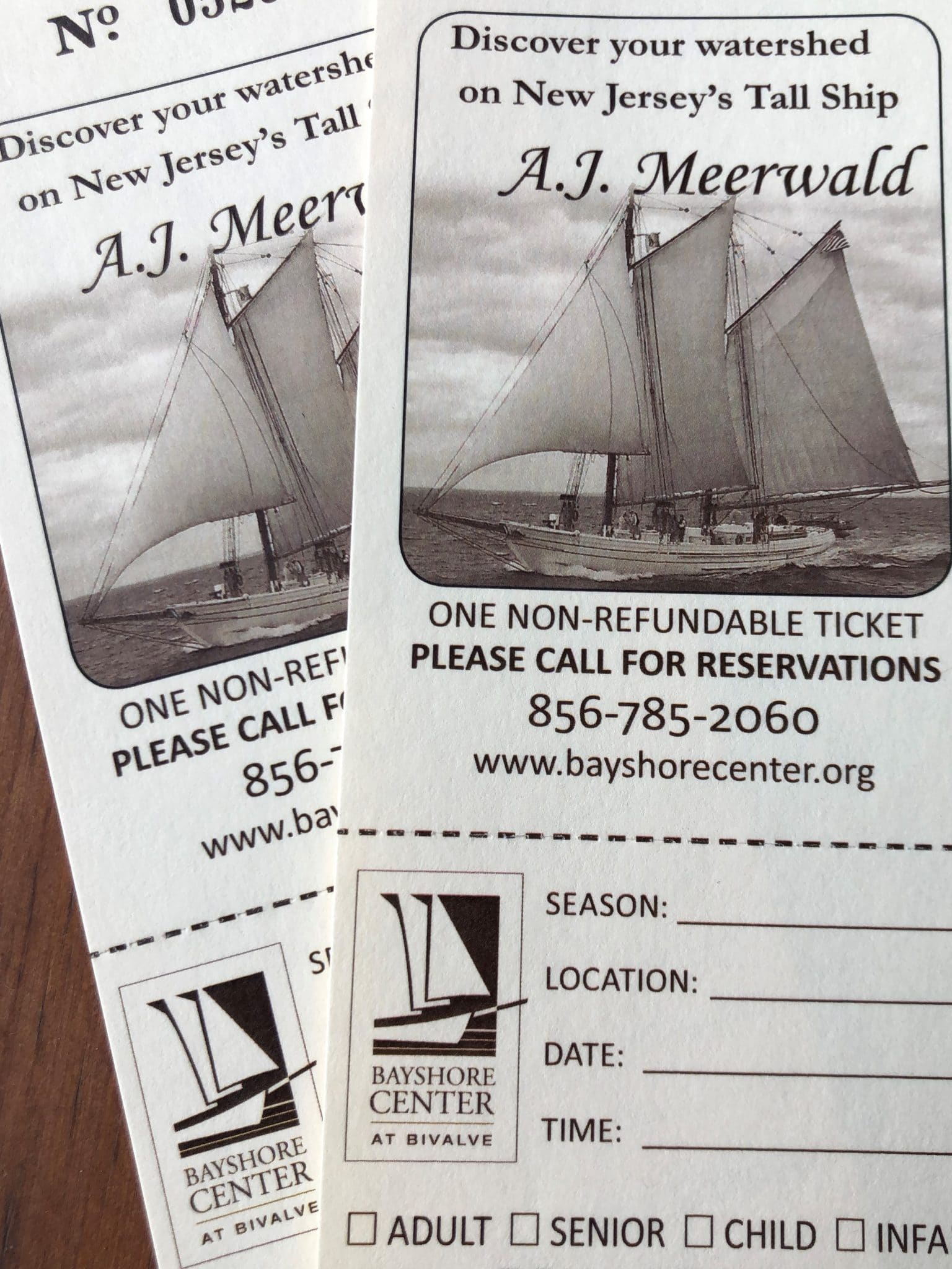 Pre Season AJ Meerwald Sailing Tickets Bayshore Center